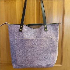 Chic Lavender Tote Bag with Black Straps